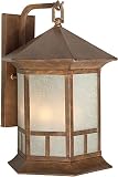 Forte Lighting 1038-04-41 Exterior Wall Light with Umber Linen Glass Shades, Rustic Sienna [並行輸入品]