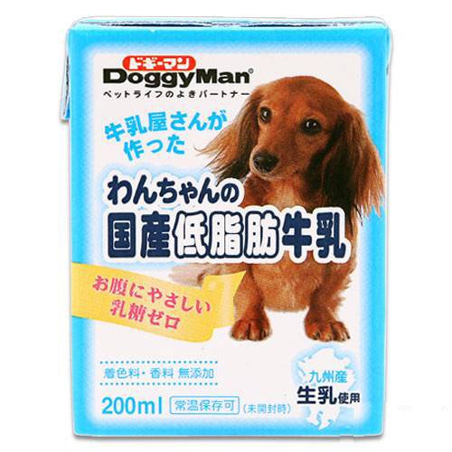 箱売り ドギーマン わんちゃんの国産低脂肪牛乳 200ml 1箱24本入り 犬 ミルク