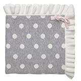 Elegant Baby 100% Cotton Tightly Knit Blanket, Gray Dot, 30 x 40 by Elegant Baby
