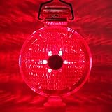 ソーラー式大型工事灯・高輝度LED赤両面回転（直径190mm/上部輪っか付）