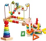 CXYP ビーズコースター 知育玩具 キッズ 幼児 おもちゃ 指先トレーニング ミニ ビーズコースター 木製 玉そろばん メイズ パズル 木琴 赤ちゃん ベビー 早期開発 可愛い お誕生日ギフト (3