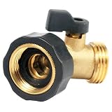 Camco 20173 Water Connector with 45 Degree Valve (Brass) [並行輸入品]