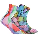 キッズ・子供用 ガールズ デジタルフォトプリント ソックスセット 靴下セット (2足組) 女の子 (EUR 37-39) (バルーン/ラブハーツ)