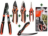 Summer Gardening Sale! 6-Pc. Black & Decker Garden "Cutting" Tool Set, Lifetime & 10-Yr Warranties [