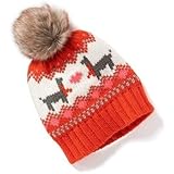 オールドネイビー OLD NAVY/ フェイク-ファー ポンポン グラフィック ビーニー レッド マルチ 小物 S(12～24ヶ月)【並行輸入】