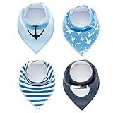 Yuena Care ベビービブ ベビー ビブ 三角スタイ 三角 よだれかけ バンダナ型 4枚セット 赤ちゃん 食事用 ハンカチ 柔らかい 男女兼用 出産祝い #4