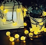 ソーラーパワードストリングライトバブルボール6M / 19.6ft 30 LED多色クリスマスウェディングフェスティバルホームガーデンローンのための屋外パーティーの装飾 (黄)