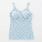【Disney】ディズニー　授乳対応産後クロスオープンキャミソール　ミッキーマウス　ミッキーマウス（ブルー系花柄）　Ｌ