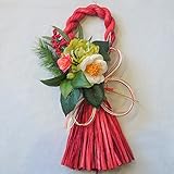 アートフラワー　しめ縄　（グリーンピオニー）