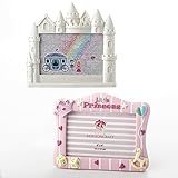 Little Princess Baby and Fairy Tale Castleピンクとホワイト画像フレーム~ 2つのセットフレームfor the Little Princess Baby娘in 