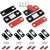 マグネットキャッチ 6個セット超薄型磁気キャッチラッチ 磁石 超薄型 超強力 ドア止め金具 キッチン/オフィス/家具扉/戸棚/食器棚/壁掛け用 両面テープ付き (ブラック)