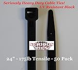 Serious Ties - Extra Heavy Duty Cable Ties (50, 24 Inch/175Lbs/UV Black) [並行輸入品]