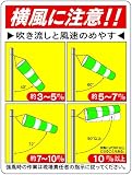 東京化成 吹き流し用目安標識 吹き流しと風速のめやす ポリプロピレン製 600×450mm WE60