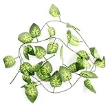 amzmonnsuta　2.3メートルの人工アイビー太郎緑の葉のガーランド家の庭の装飾 結婚式/お祭り/パーティー/家の装飾/庭園/フェンシング/花の賛辞/小屋とのため