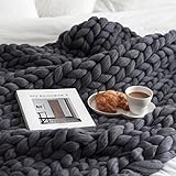 50 x 60in Chunkyニットブランケット、アームニットブランケット、メリノウールブランケット、Super Chunky Throwブランケット、Handmad Extreme Knittin