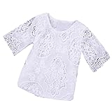 FEITONG乳児幼児キッズ赤ちゃん女の子の半袖レース花Tシャツトップス服装服 カラー: ホワイト