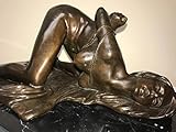 ブロンズ真鍮アートメスStatue – ブロンズSex Statue – 犬スタイルポーズ – Rare Work – Naked Girl – セクシーなTease – S & M Bondageス