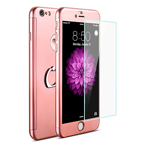 Mua Kyoka Iphone6plus ケース Iphone6s Plus ケース リング付き スタンド機能 強化ガラスフィルム 360 フルカバー 衝撃防止 アイフォン6ケース おしゃれ 高級感 薄型 携帯カバー Iphone6plus 6splus ローズゴールド Tren Amazon Nhật Chinh Hang Fado
