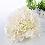 Soledi 造花　牡丹 ボタン　花嫁花束 ブーケ　1束7個花アジサイ　結婚式 パーティー用　飾り インテリア　DIY　アレンジ (白)