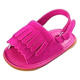 Tonsee ベビー サンダル 子供 シューズ 可愛い タッセル付き 赤ちゃん ファーストシューズ アンチスリップ (11CM, ホットピンク)
