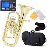 Mendini MBR-20 Lacquer Brass B Flat Baritone with Stainless Steel Pistons [並行輸入品]