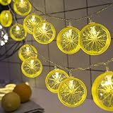 レモン イルミネーションライト ストリングライトled 電池式 室内 クリスマス 3m20led 5m50led フェアリーライト パーティー用 飾り用 (レモン-イエロー電池式, 5m50led)