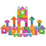 Morvat 60 Piece Soft Foam Multi-Colored Building Block Set with Floating Base Tote & Mesh Bags - Edu