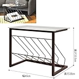 おしゃれ アクリル 製 マガジン ラック 付き サイド テーブル(ブラウン) AD05-BR