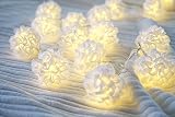 (セーディコ)Cerdeco　イルミネーションライト　海外風　ホワイトシルクボールライト　上質　LED20球　ストリングライト　電飾　防水型電池ケース　リモコン付き　全長312cm　WLB-3M