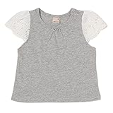 プティマイン（petit main） 袖スカラップレース切り替えTシャツ【トップグレー/90(002)】