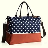 ノーブランド品 マザーズバッグ 多機能 ショルダー ドット柄　ブルー