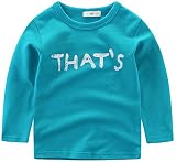 [スゴフィ]SGFY　 ボーイズ Tシャツ スウェット 女の子 男の子 キッズ ベビー トレーナー パーカー 長袖 子供服 おしゃれ かわいい 秋 冬 プリント 英文字 4色 (100cm, 水色)