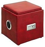 ストレージオットマンin Red Finish withワイヤレスBluetoothオーディオスピーカー