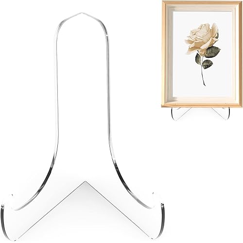 60-Degree Angle Acrylic Plate Display Stand , 3 Inch 2PC Clear Acrylic Display Holder Easel Base for Home Office Kitchen Scho