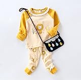 PANCY 子供服 春秋 パジャマ キッズ ベビー 長袖 ルームウェア ロングパンツ 上下セット 男の子 女の子 綿 おしゃれ カジュアル 可愛い ライオン 動物柄 シンプル