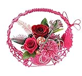 花由 プリザーブドフラワー＜和モダン＞花あかり 茜 レッド系 フラワーギフト プリザードフラワー 和風 米寿 還暦 祝い プレゼント 女性