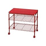 ルミナス パンチングシェルフラック ポール径19mm フリーラック レッド 3段 幅59.5×奥行34.5×高さ51cm PS6051-3RE