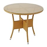 人工ラタンテーブル 単品 ナチュラル 丸テーブル 強化ガラス 籐 家具 ファニチャー インテリア おしゃれ リビング table 机 南国 アジアン バリ風 リゾート ホテル ベランダ バルコニー テラス 庭 ガーデン rattan59tt