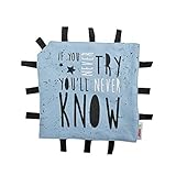 Minene Baby Comfort Blanket Comforter for Baby Security Tag Comforter Blankie (Blue & Grey) by Minen