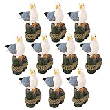 【ノーブランド品】ドールハウス ミニチュア　 シーガル　動物　カモメ　シーガル　 装飾品 アクセサリー 庭の装飾 マイクロ １０個