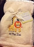 Ultra Soft Embroidered At the Zoo Yellow Baby Blanket by SL Baby Collection [並行輸入品]