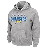 NFL San Diego Chargersユニセックスポリヘザープルオーバーフーディ、heathergrey、4 x T