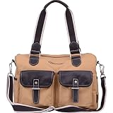 DGY マザーバッグ 帆布 ハンドバッグ 買い物 ショルダー 3WAY 斜めかけ おしゃれ キャンバス G41703 Khaki