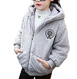 CAIXINGYI冬の女の子のジャケット2017新しい大きな子供キルティングコットンのセーター子供のフード付きジャケット (110CM, グレー)