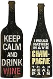 IMAX 27678-2 Lasalle Wine and Champagne Wall Decor, Set of 2 [並行輸入品]