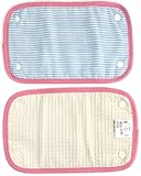 ラッキー工業 BuddyBuddy 二重ガーゼよだれカバー ヒッコリーボーダー サックス