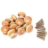 引き出し取っ手 引き出しハンドル ツマミ 木製 丸型 ネジ付き 10枚入り 引き出し/本棚/食器棚/戸棚などに適用(2.8cm)