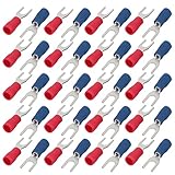 uxcell 圧着端子 絶縁ワイヤコネクタ AWG 22-16 Uタイプ SV1.25-4S 40枚入り