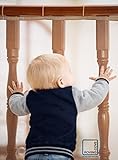 Roving Cove Safe Rail - 5ft x 3ft - INDOOR Balcony and Stairway Railing Safety Net - ALMOND color - 