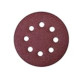 POWERTEC 45000 A/O Hook & Loop 8 Hole Disc 5 Assortment Grits 40 80 120 220 320 Red 100 Pack [並行輸入品]